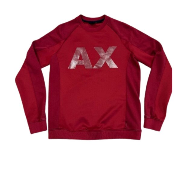 Armani Exchange Men’s Red Logo Sweatshirt Size M - Picture 4 of 7